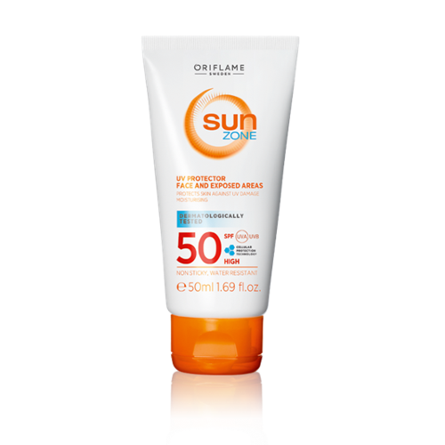 Солнцезащитный крем для лица Sun Zone с высокой степенью защиты SPF 50 Эффективно защищает очень чувствительную к воздействию солнца кожу. Быстро впитывается. Формула содержит смягчающие и увлажняющие компоненты. Водостойкий.
